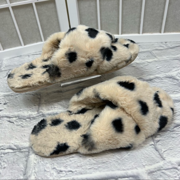 Donna Salyers Fabulous Furs Shoes - *DONNA SALYERS FABULOUS FURS Plush Leopard Print Faux Fur Slippers Slides 8